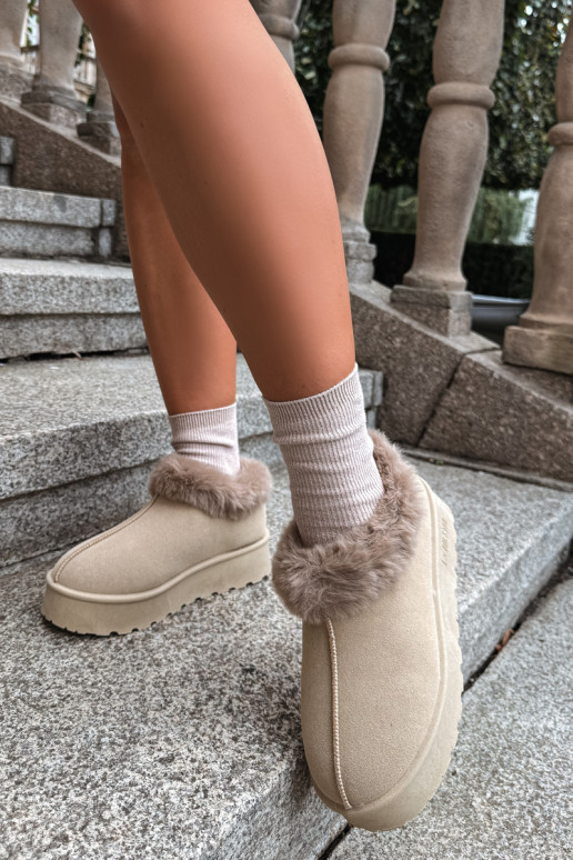 Bottes de neige avec plateforme et fourrure Big Star UU274204 en sable