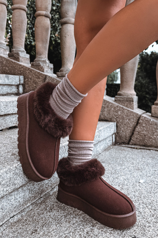 Bottes de neige avec plateforme et fourrure Big Star UU274203 en chocolat