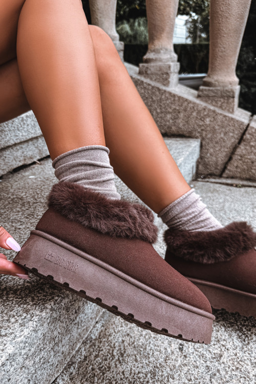 Bottes de neige avec plateforme et fourrure Big Star UU274203 en chocolat