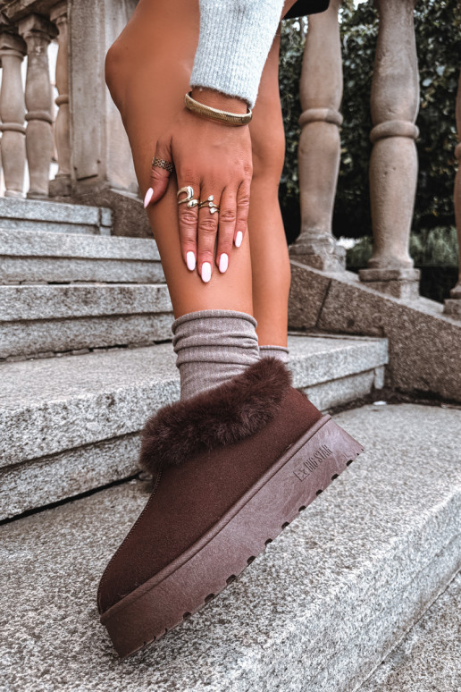 Bottes de neige avec plateforme et fourrure Big Star UU274203 en chocolat