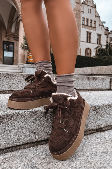 Bottes de neige avec plateforme et lacets Big Star UU274188 en chocolat