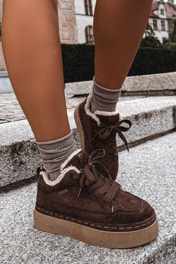 Bottes de neige avec plateforme et lacets Big Star UU274188 en chocolat 2