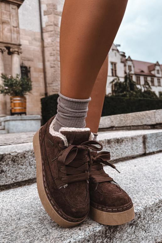 Bottes de neige avec plateforme et lacets Big Star UU274188 en chocolat