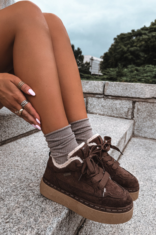 Bottes de neige avec plateforme et lacets Big Star UU274188 en chocolat