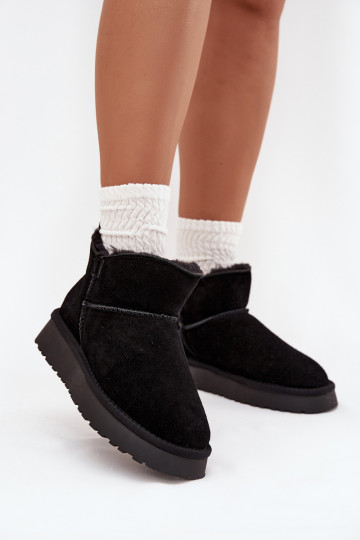 Bottes de neige en daim synthétique isolées avec fourrure à l'intérieur Vinceza 97961 noires 2