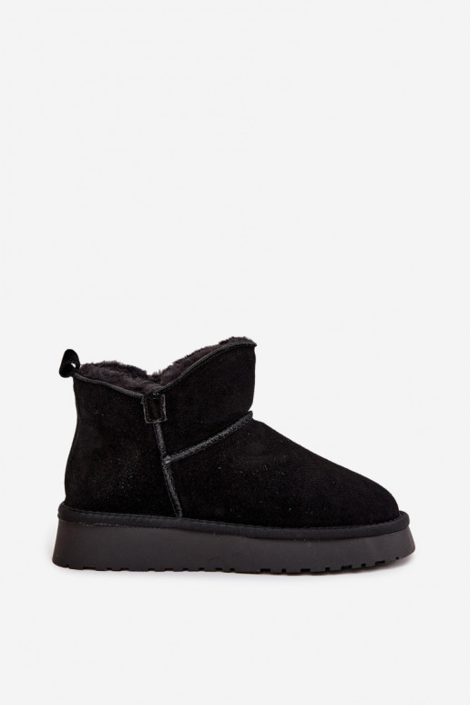 Bottes de neige en daim synthétique isolées avec fourrure à l'intérieur Vinceza 97961 noires