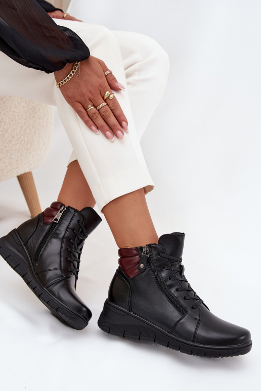 Bottines isolées pour femmes avec plateforme Vinceza 39963 noires