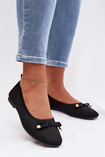 Ballerines noires avec nœuds Amelivra 2