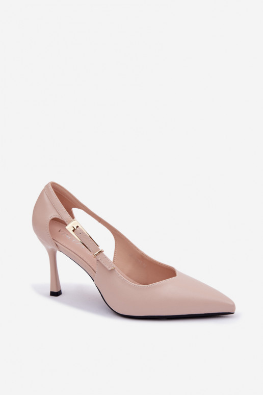 Escarpins beiges avec découpes et boucles Vinceza 62288