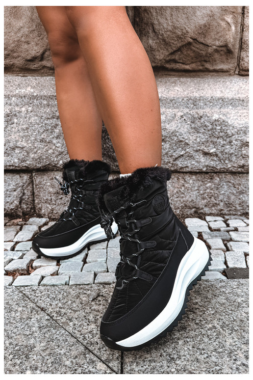 Bottes de neige pour femmes avec plateforme et fourrure noire Big Star