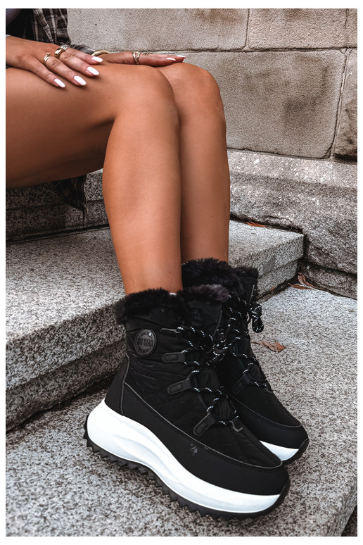 Bottes de neige pour femmes avec plateforme et fourrure noire Big Star