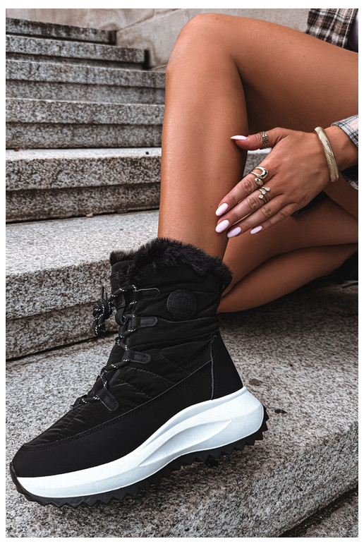 Bottes de neige pour femmes avec plateforme et fourrure noire Big Star
