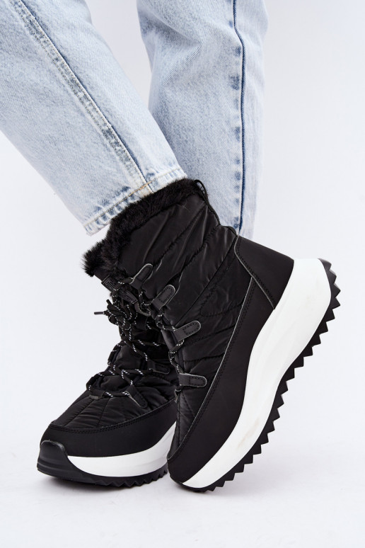 Bottes de neige pour femmes avec plateforme et fourrure noire Big Star