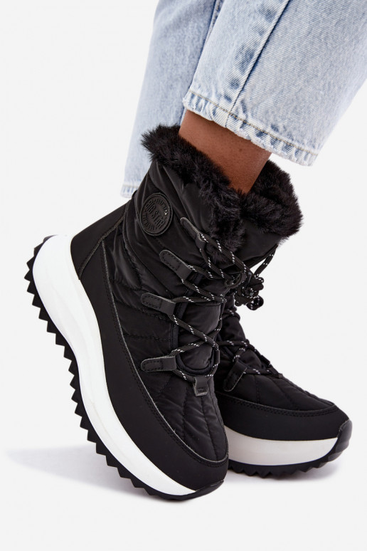 Bottes de neige pour femmes avec plateforme et fourrure noire Big Star