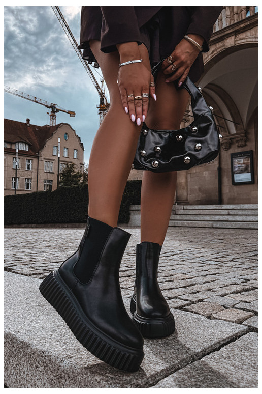 Bottines pour femmes élégantes avec plateforme noire Big Star