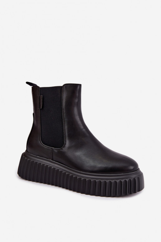 Bottines pour femmes élégantes avec plateforme noire Big Star