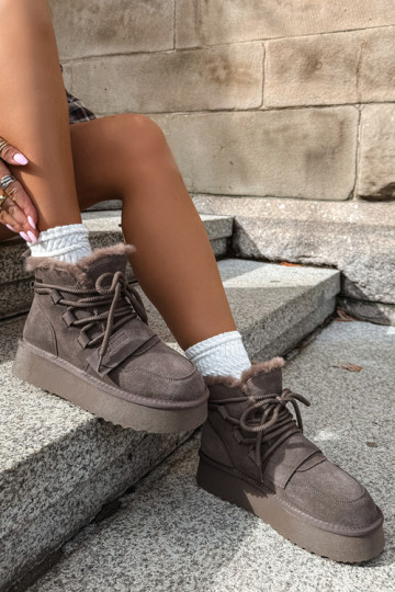 Bottes de neige en daim pour femmes marron Big Star