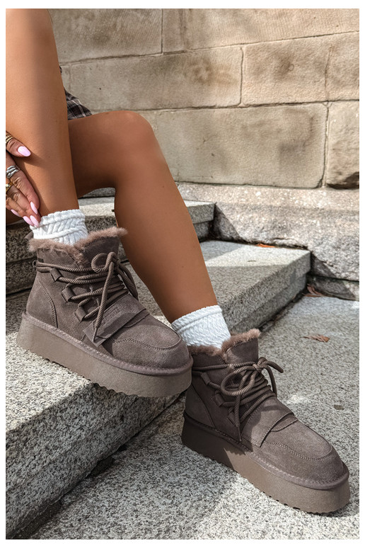 Bottes de neige en daim pour femmes marron Big Star