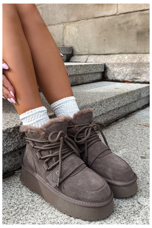 Bottes de neige en daim pour femmes marron Big Star