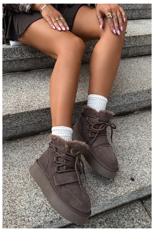 Bottes de neige en daim pour femmes marron Big Star