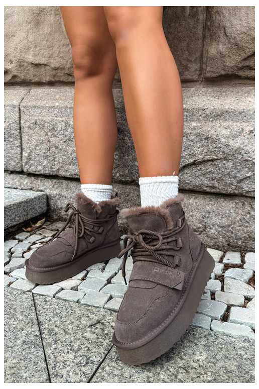 Bottes de neige en daim pour femmes marron Big Star
