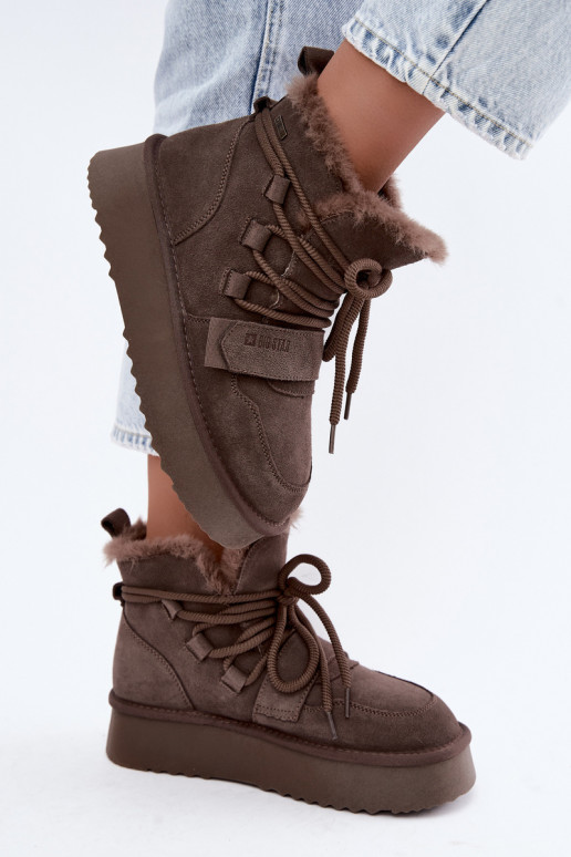Bottes de neige en daim pour femmes marron Big Star