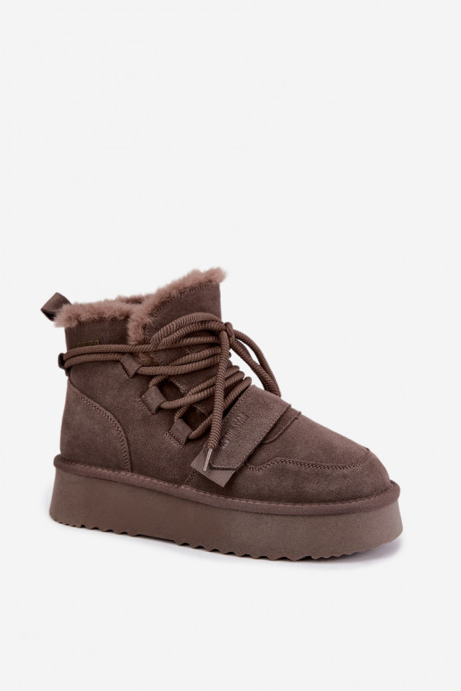 Bottes de neige en daim pour femmes marron Big Star