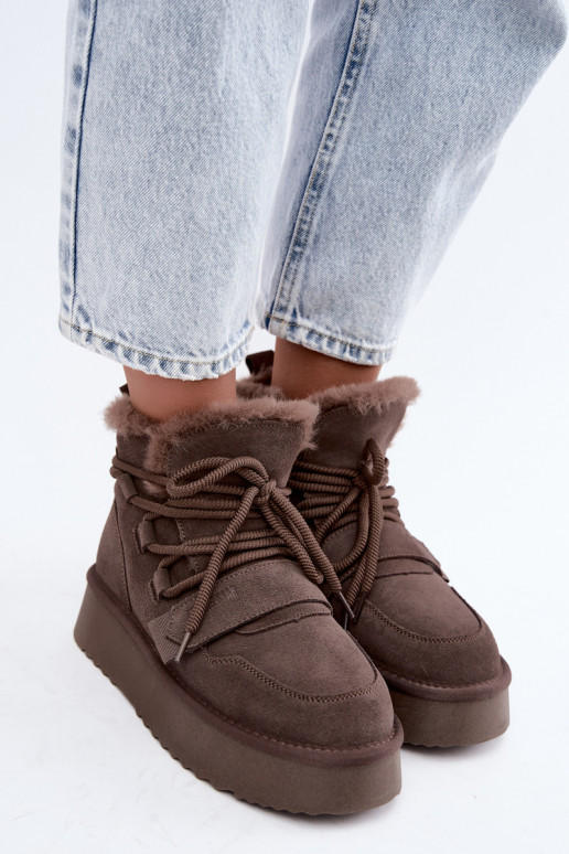 Bottes de neige en daim pour femmes marron Big Star