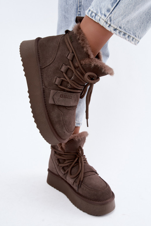 Bottes de neige en daim pour femmes marron Big Star
