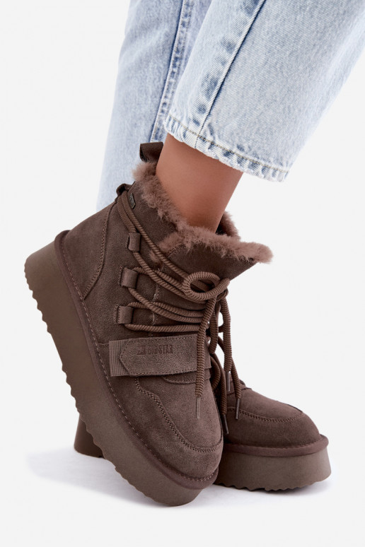 Bottes de neige en daim pour femmes marron Big Star