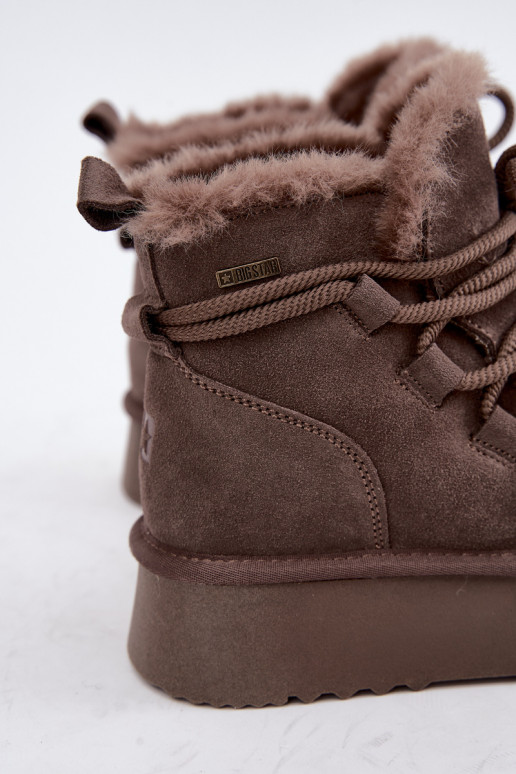 Bottes de neige en daim pour femmes marron Big Star