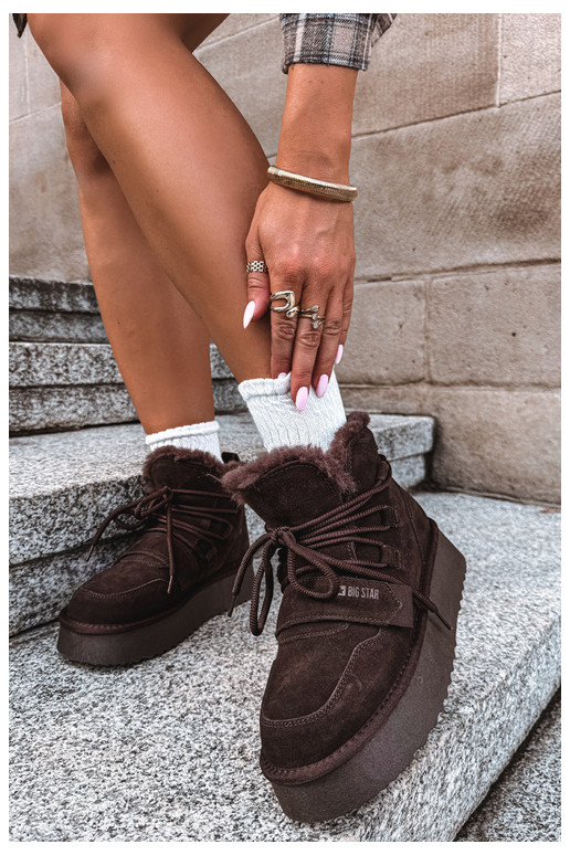 Bottes de neige en daim pour femmes chocolat Big Star