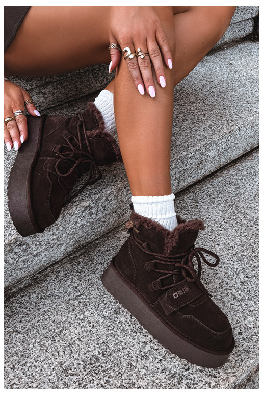 Bottes de neige en daim pour femmes chocolat Big Star