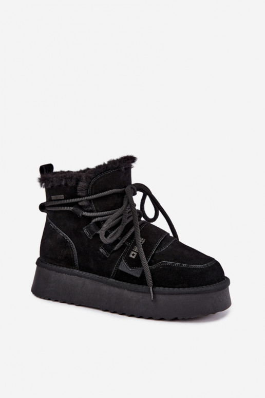 Bottes de neige en daim pour femmes noires Big Star