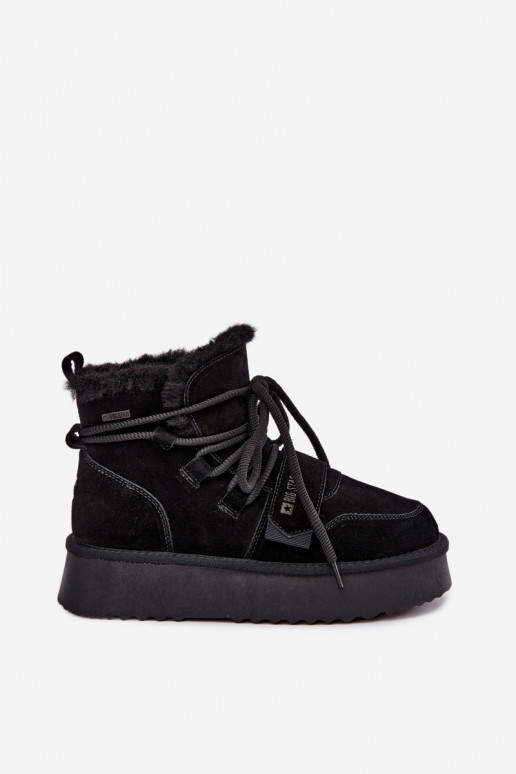 Bottes de neige en daim pour femmes noires Big Star