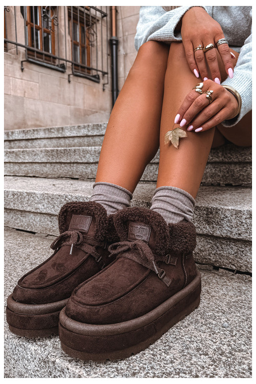 bottes de neige avec plateforme et isolation Big Star UU274214 couleur chocolat