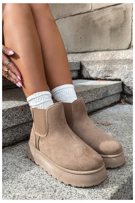 bottes de neige pour femmes avec plateforme Big Star UU274173 couleur sable