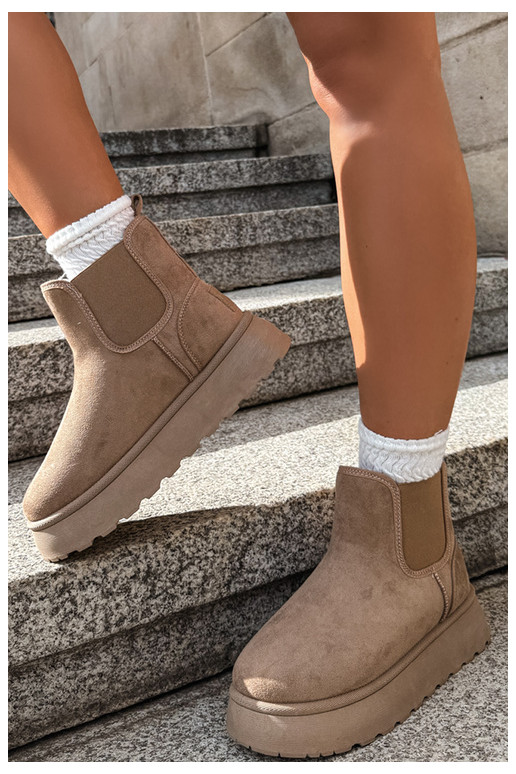 bottes de neige pour femmes avec plateforme Big Star UU274173 couleur sable