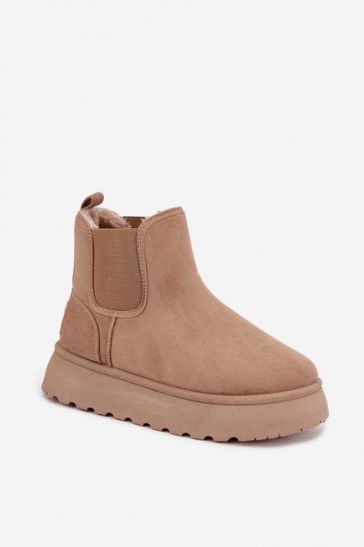 bottes de neige pour femmes avec plateforme Big Star UU274173 couleur sable