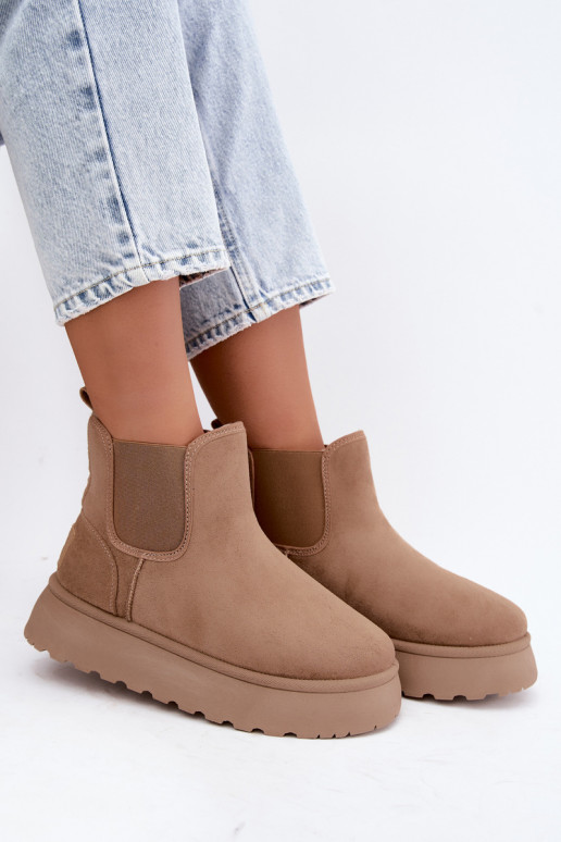 bottes de neige pour femmes avec plateforme Big Star UU274173 couleur sable
