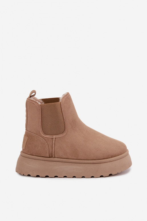 bottes de neige pour femmes avec plateforme Big Star UU274173 couleur sable