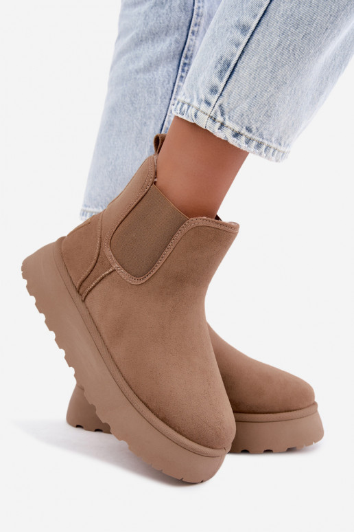 bottes de neige pour femmes avec plateforme Big Star UU274173 couleur sable