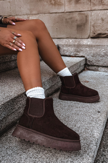 bottes de neige pour femmes avec plateforme Big Star UU274174 couleur chocolat