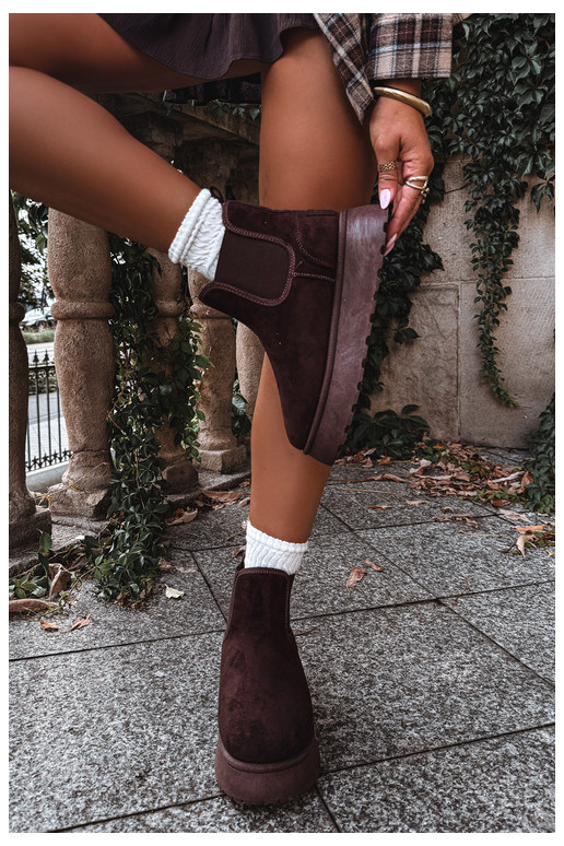 bottes de neige pour femmes avec plateforme Big Star UU274174 couleur chocolat
