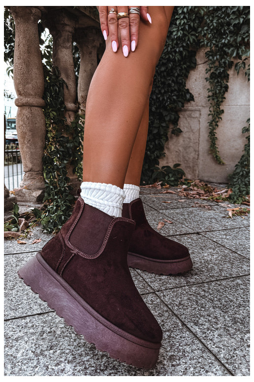 bottes de neige pour femmes avec plateforme Big Star UU274174 couleur chocolat