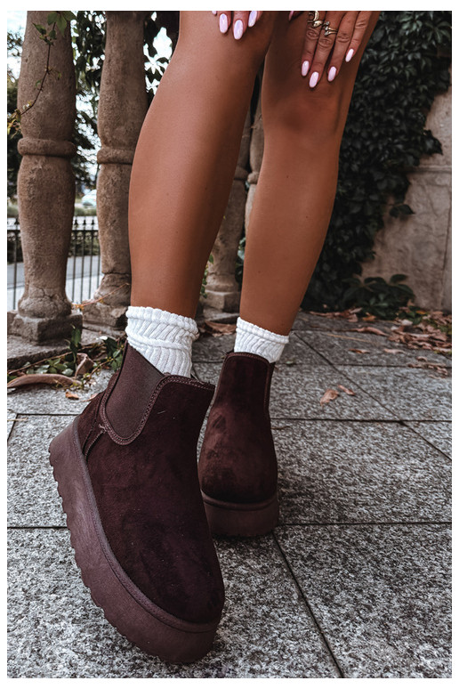bottes de neige pour femmes avec plateforme Big Star UU274174 couleur chocolat