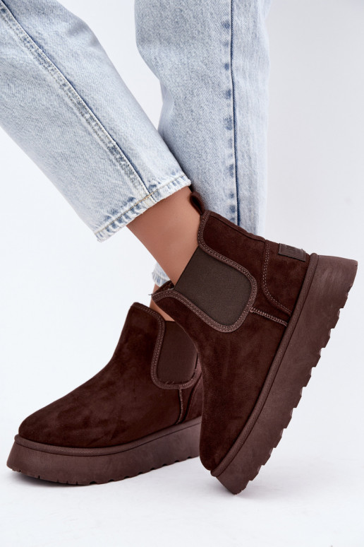 bottes de neige pour femmes avec plateforme Big Star UU274174 couleur chocolat