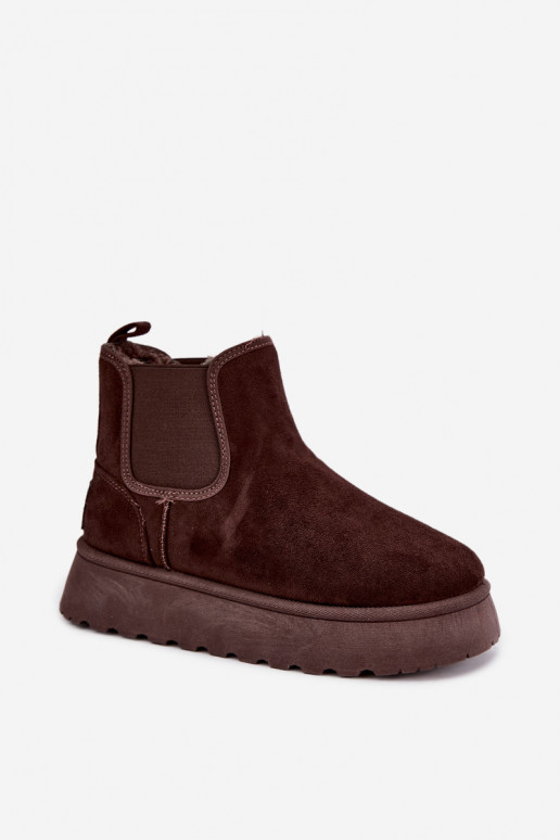 bottes de neige pour femmes avec plateforme Big Star UU274174 couleur chocolat