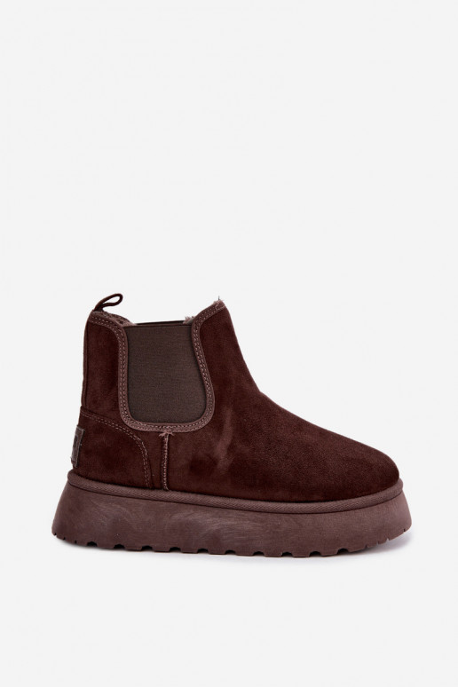 bottes de neige pour femmes avec plateforme Big Star UU274174 couleur chocolat