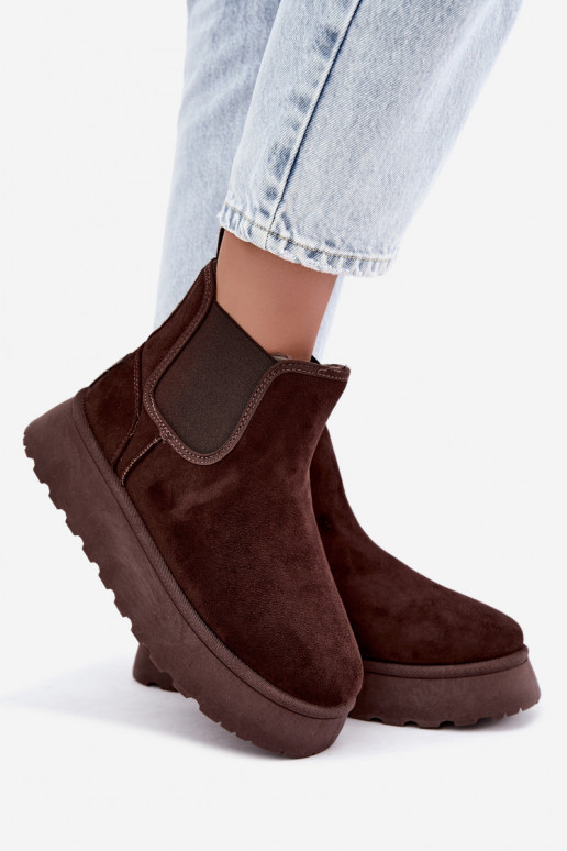 bottes de neige pour femmes avec plateforme Big Star UU274174 couleur chocolat
